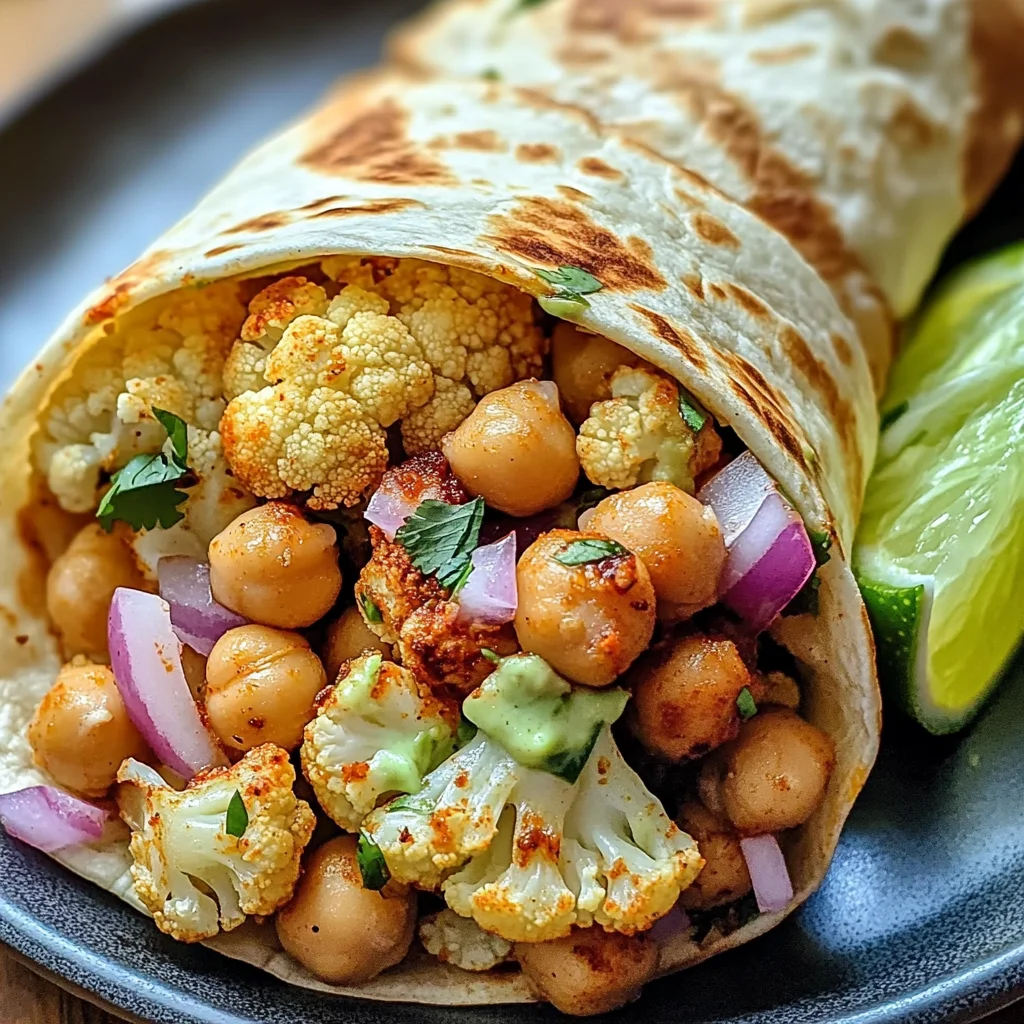 Chili Lime Chickpea Cauliflower Wrap Recipe