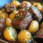 Garlic Butter Beef Bites with Potatoes
