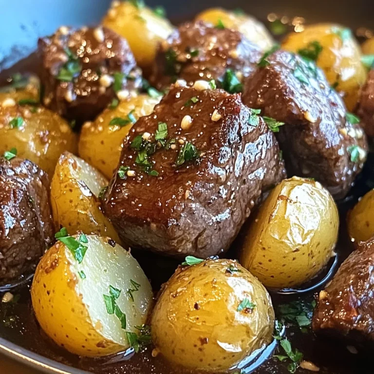 Garlic Butter Beef Bites with Potatoes