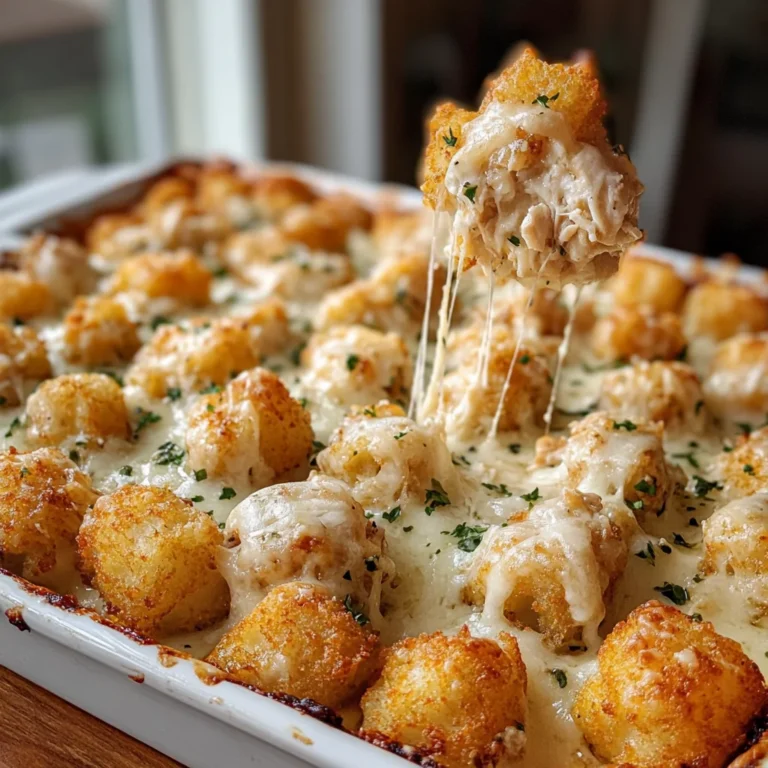Irresistible Chicken Alfredo Tater Tot Casserole in 35 Minutes