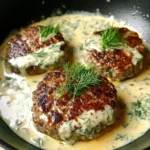chicken hamburger Steaks in Creamy Dill Sauce