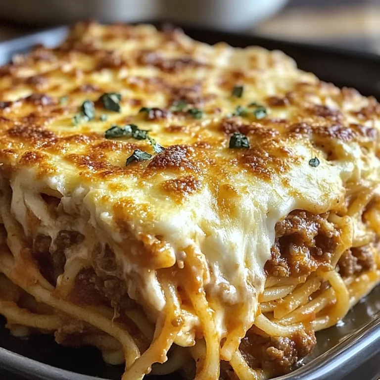 Baked Cream Cheese Spaghetti Casserole