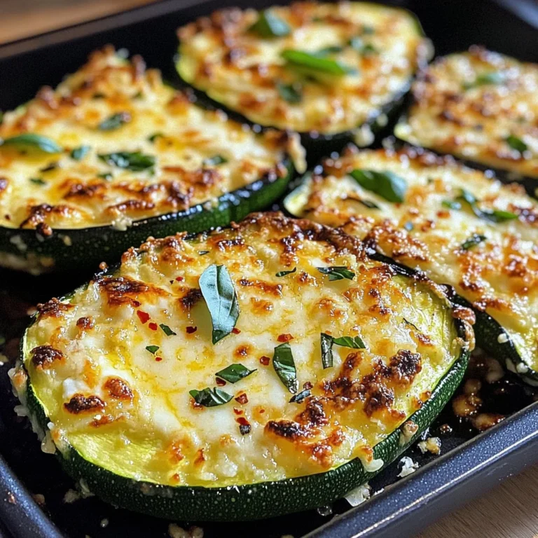 Cheesy Garlic Zucchini Steaks