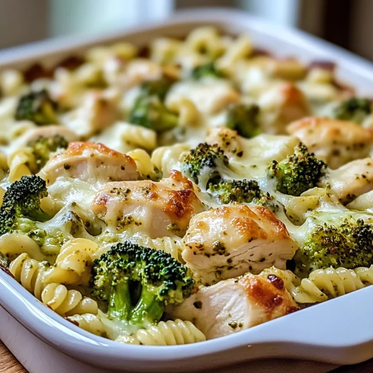 Creamy Pesto Chicken and Broccoli Pasta Bake