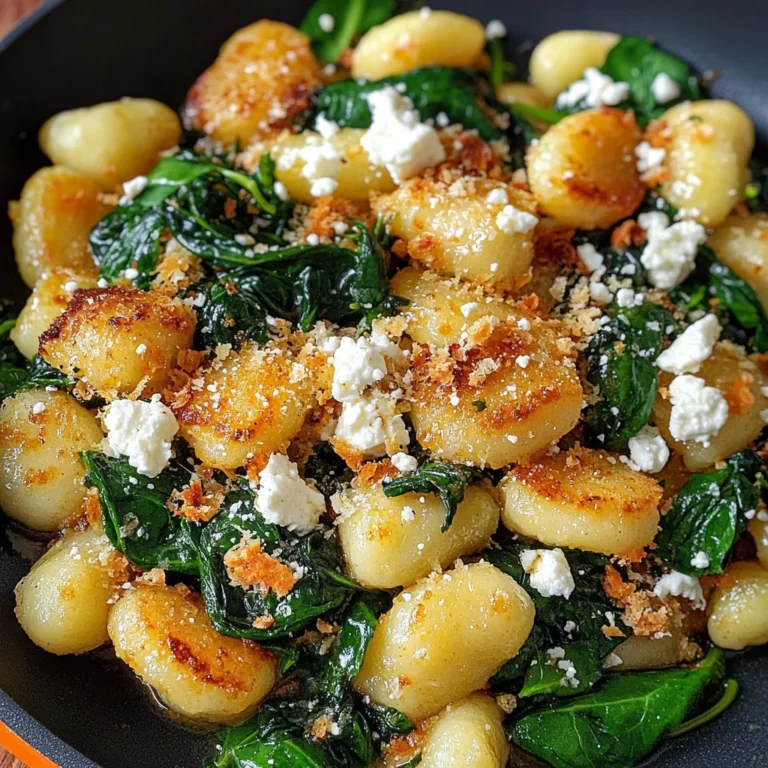 Crispy Gnocchi With Spinach And Feta
