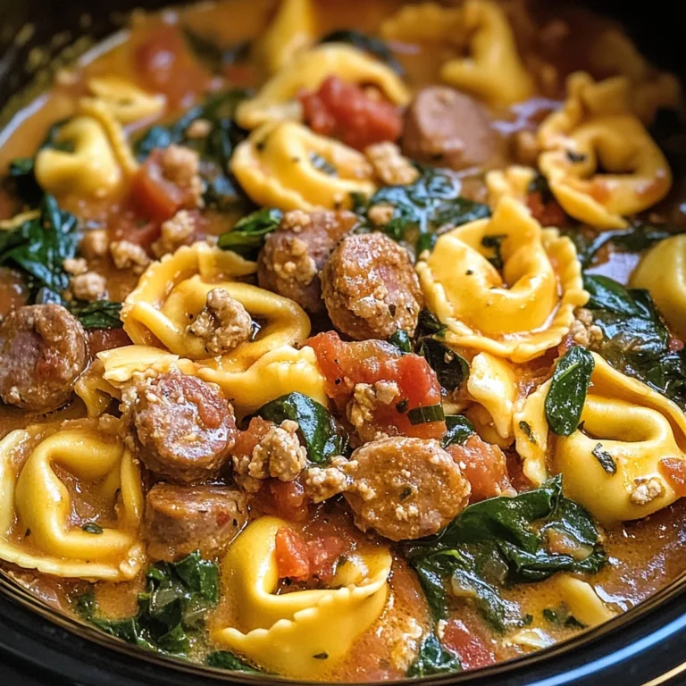 Crockpot Cheese Tortellini and Sausage