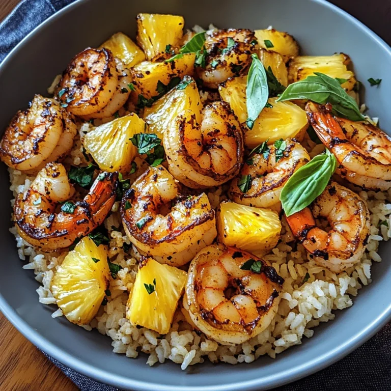 Jerk Shrimp & Pineapple Basil Rice