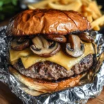 Mushroom and Swiss Burger Foil Packets