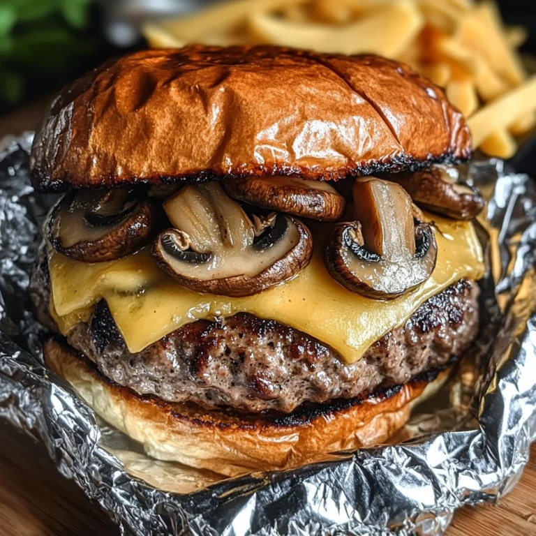 Mushroom and Swiss Burger Foil Packets