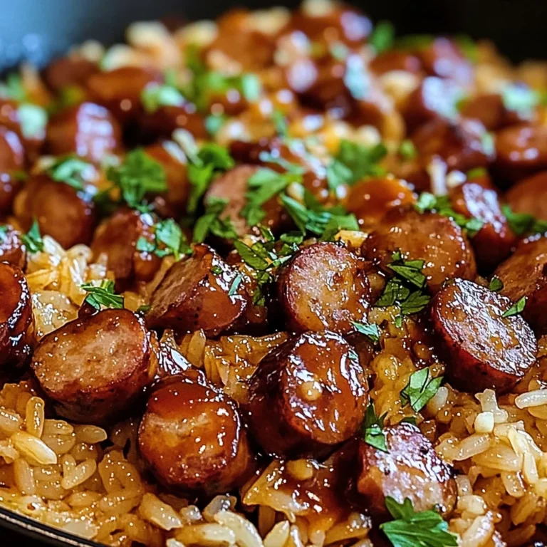 One-Pan Sweet and Tangy BBQ Sausage Rice