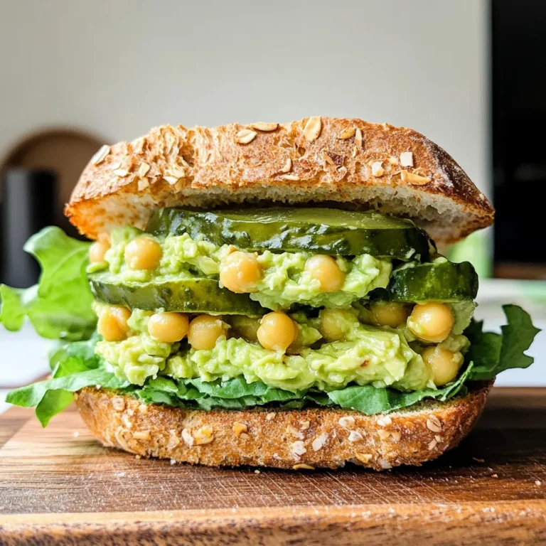 Smashed Chickpea Avocado Dill Pickle Sandwiches