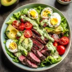 Steak Cobb Salad with Creamy Avocado Dressing {Whole30, Keto}