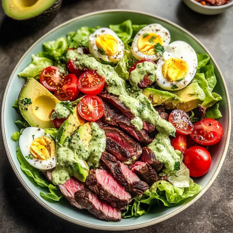 Steak Cobb Salad with Creamy Avocado Dressing {Whole30, Keto}