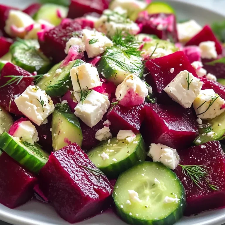 Vibrant Beet Feta Salad with Cucumber and Dill