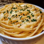 cheesy garlic parmesan spaghetti with cream cheese