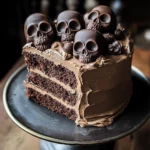 High Altitude Ginger Chocolate Skull Cake for Halloween