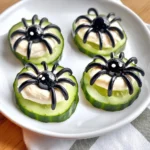 Keto Spider Cucumber Appetizer Bites