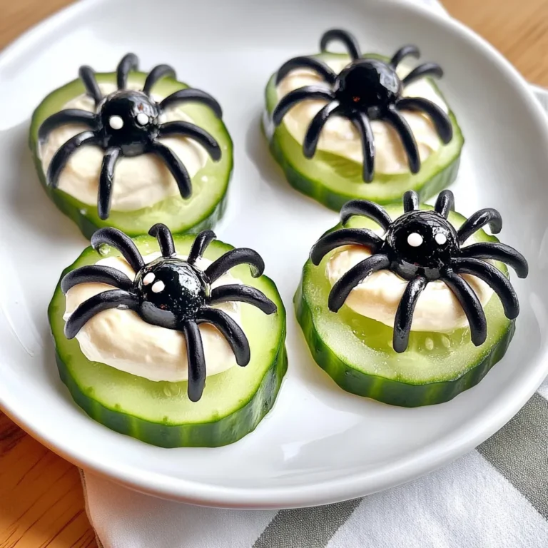 Keto Spider Cucumber Appetizer Bites