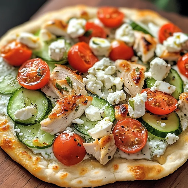 Tzatziki Chicken & Veggie Naan Pizza