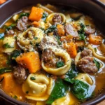 Autumn Tortellini Soup with Sausage