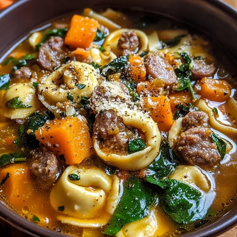 Autumn Tortellini Soup with Sausage