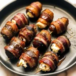 Bacon-Wrapped Dates with Goat Cheese & Honey