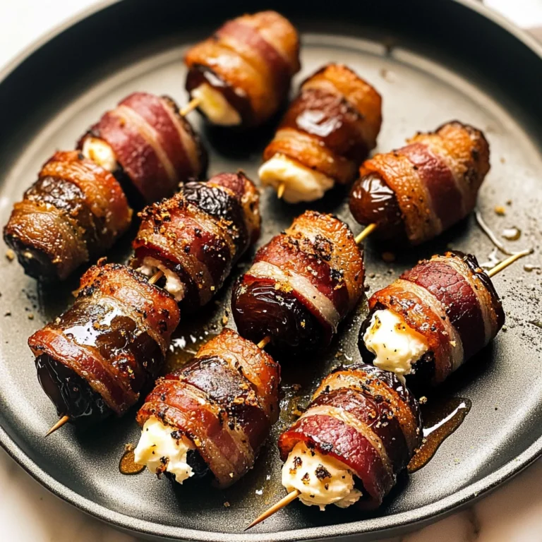 Bacon-Wrapped Dates with Goat Cheese & Honey