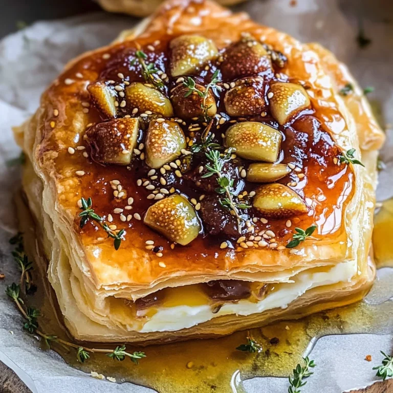 Baked Brie in Puff Pastry with Honey and Fig