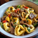 Cheesesteak Tortellini in Rich Provolone Sauce