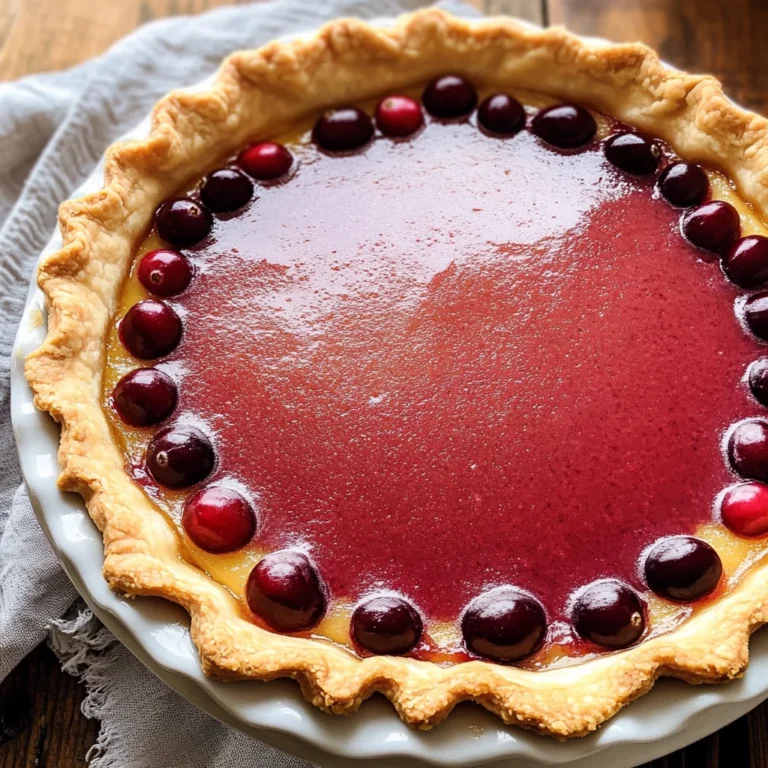 Cranberry Custard Pie Recipe