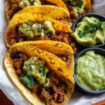 Crispy Baked Ground Turkey Tacos with Avocado Sauce