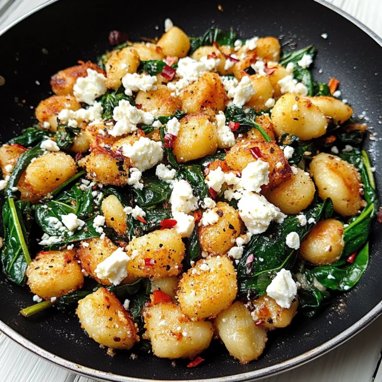 Crispy Gnocchi With Spinach And Feta