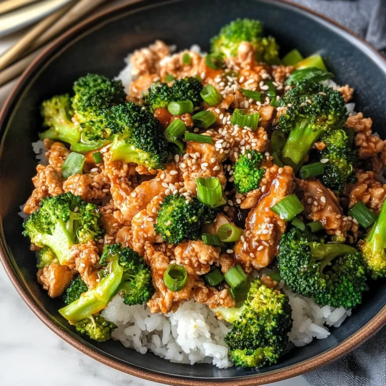 Honey Sriracha Ground Chicken and Broccoli