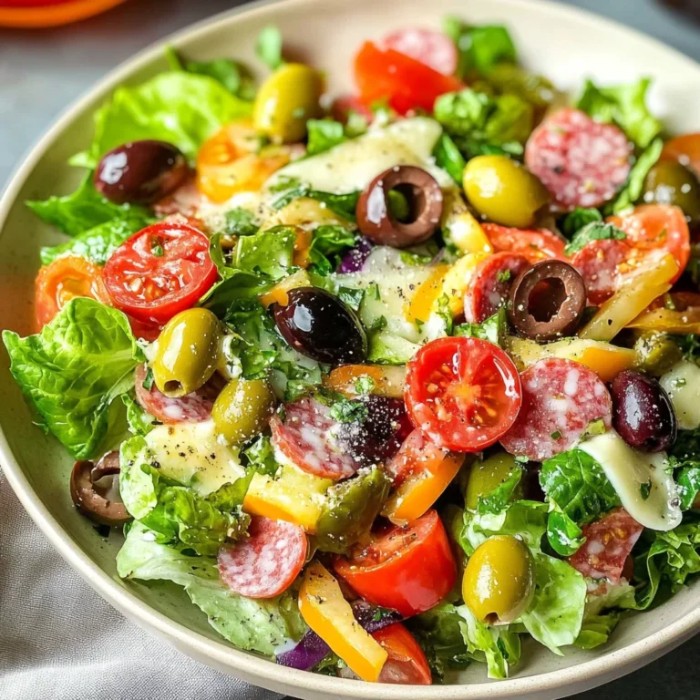 Loaded Italian Salad with a Copycat Olive Garden Italian Salad Dressing