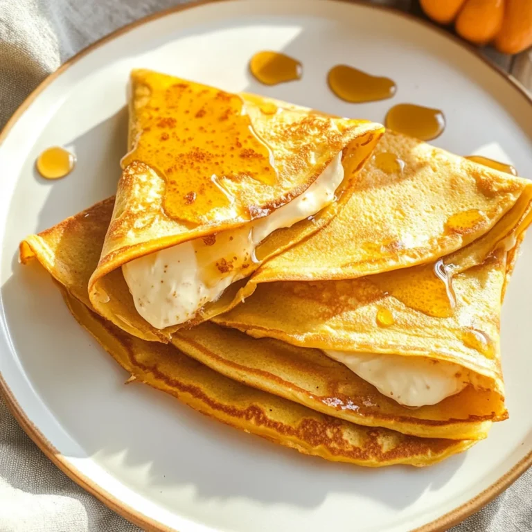 Pumpkin Crepes with Maple Cream Cheese Filling