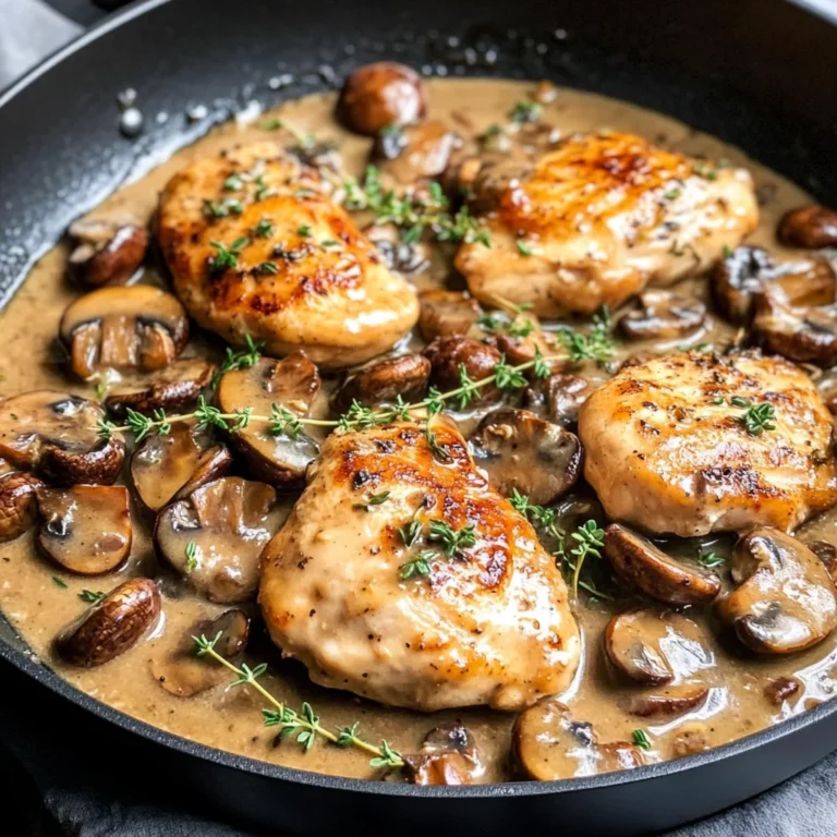 Skillet Chicken and Mushroom Wine Sauce
