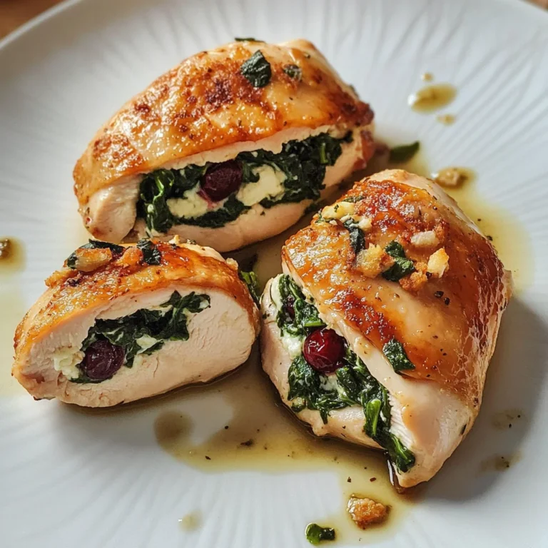 Spinach & Cranberry Stuffed Chicken Breasts