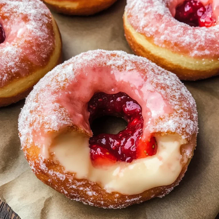 Strawberry Cheesecake Stuffed Donuts
