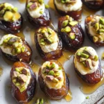 Stuffed Dates with Cream Cheese, Pistachios, and Honey