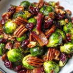 Brussels Sprouts with Bacon, Pecans, and Cranberries