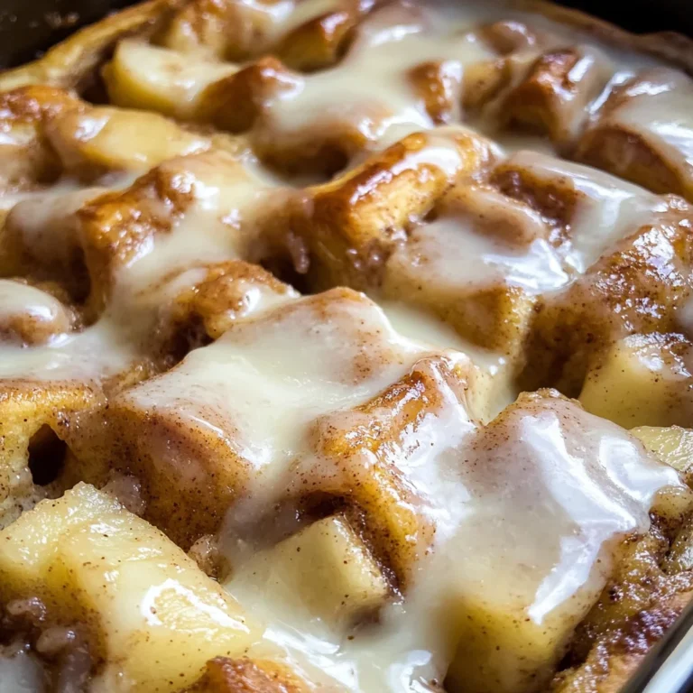 Crock Pot Apple Pie Cinnamon Roll Casserole