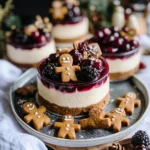 No-Bake White Chocolate Cheesecakes with Mulled Wine Fruit