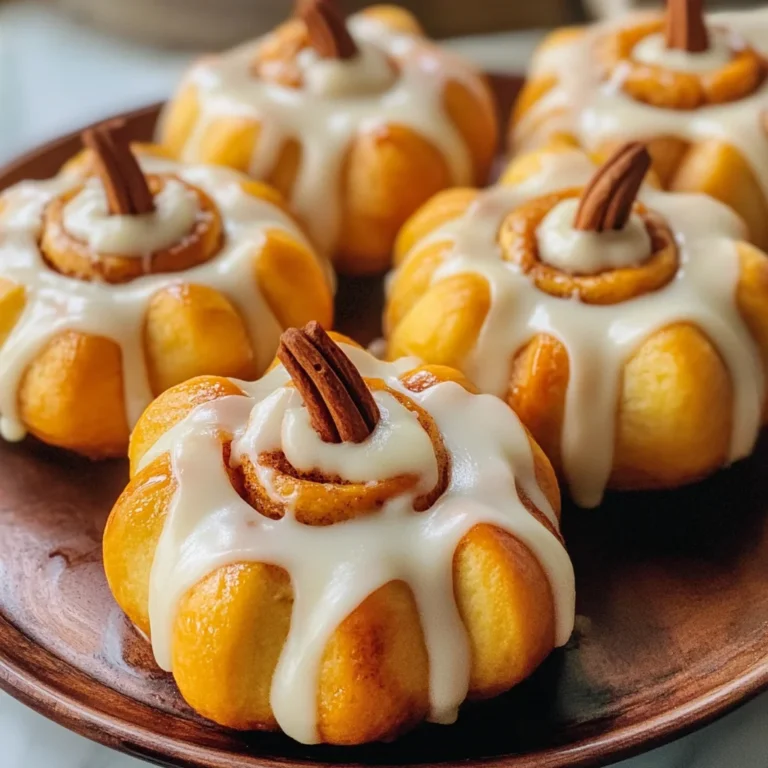Pumpkin Shaped Cinnamon Rolls with Cream Cheese Frosting Recipe Card