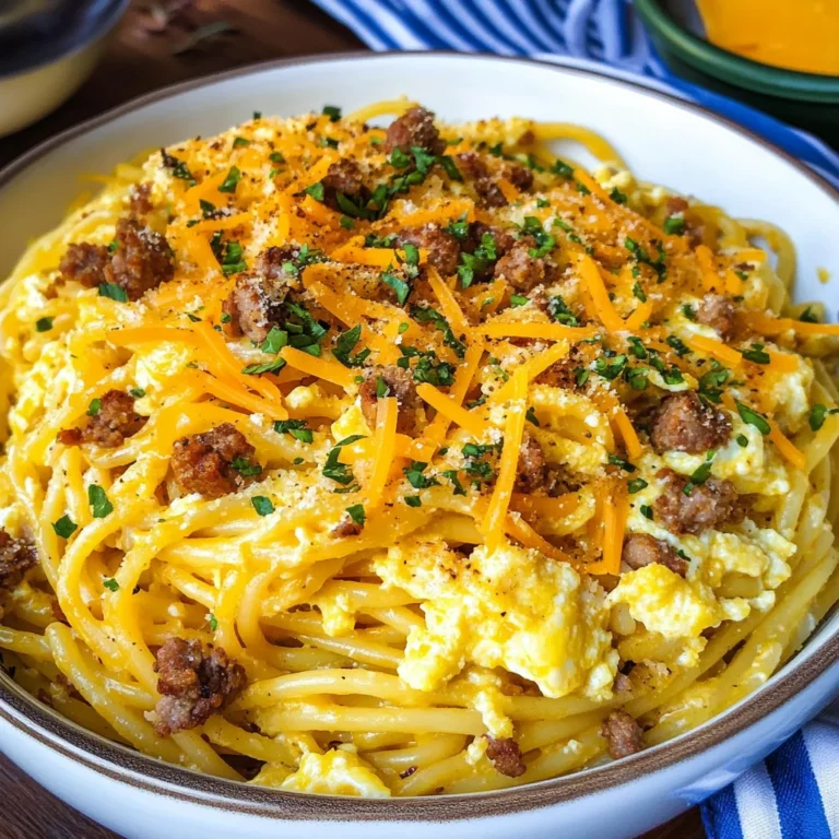 Sausage Egg & Cheese Breakfast Spaghetti