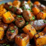 Sausage and Sweet Potatoes with Honey Garlic Sauce