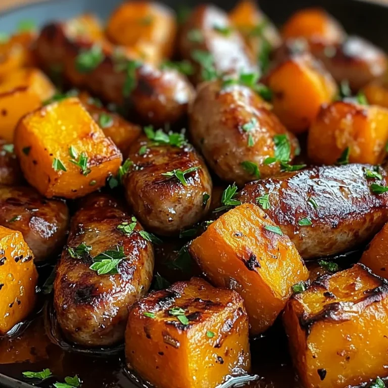 Sausage and Sweet Potatoes with Honey Garlic Sauce