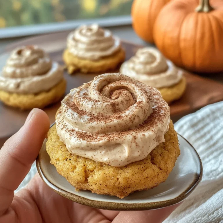 Soft Pumpkin Cookies with Cinnamon Frosting